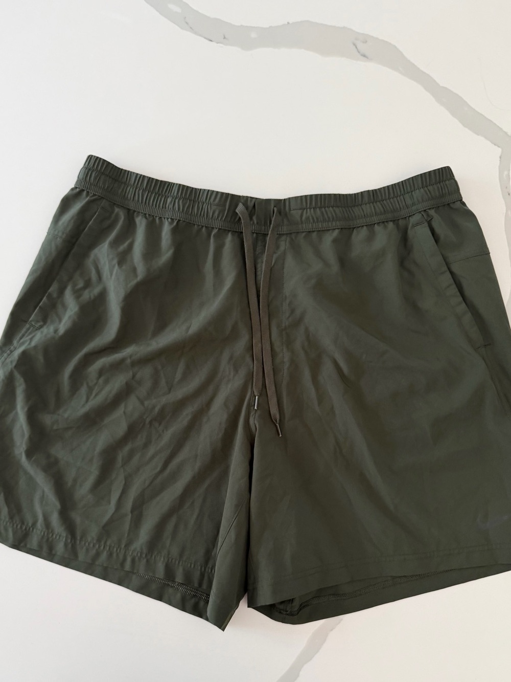 Nike Men's Olive Drawstring Athletic Shorts